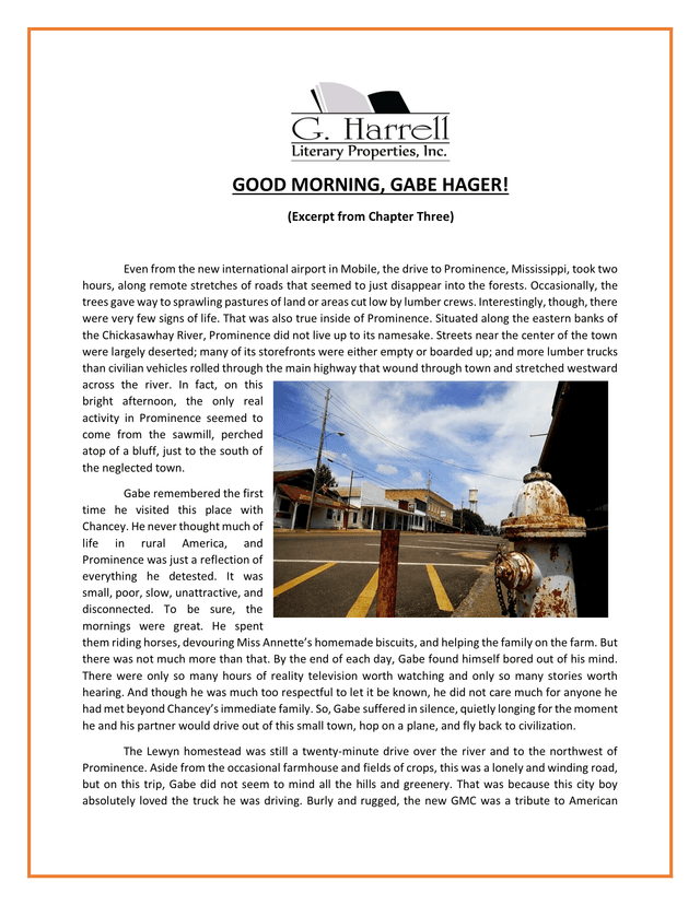 Good morning Gabe Hager!